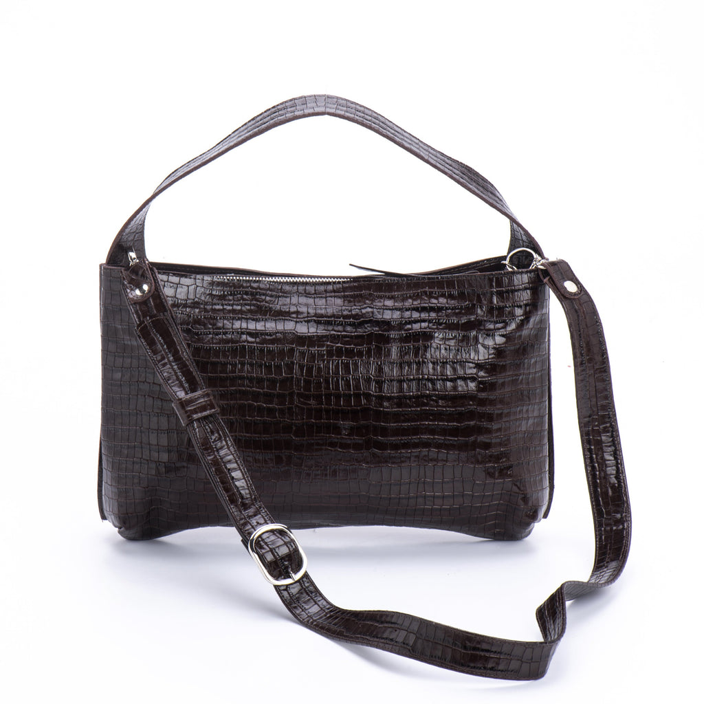 Venus bag brown textured leather