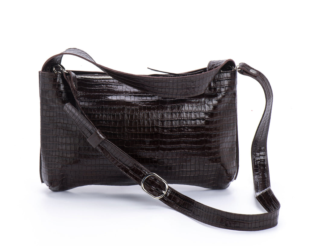 Venus bag brown textured leather