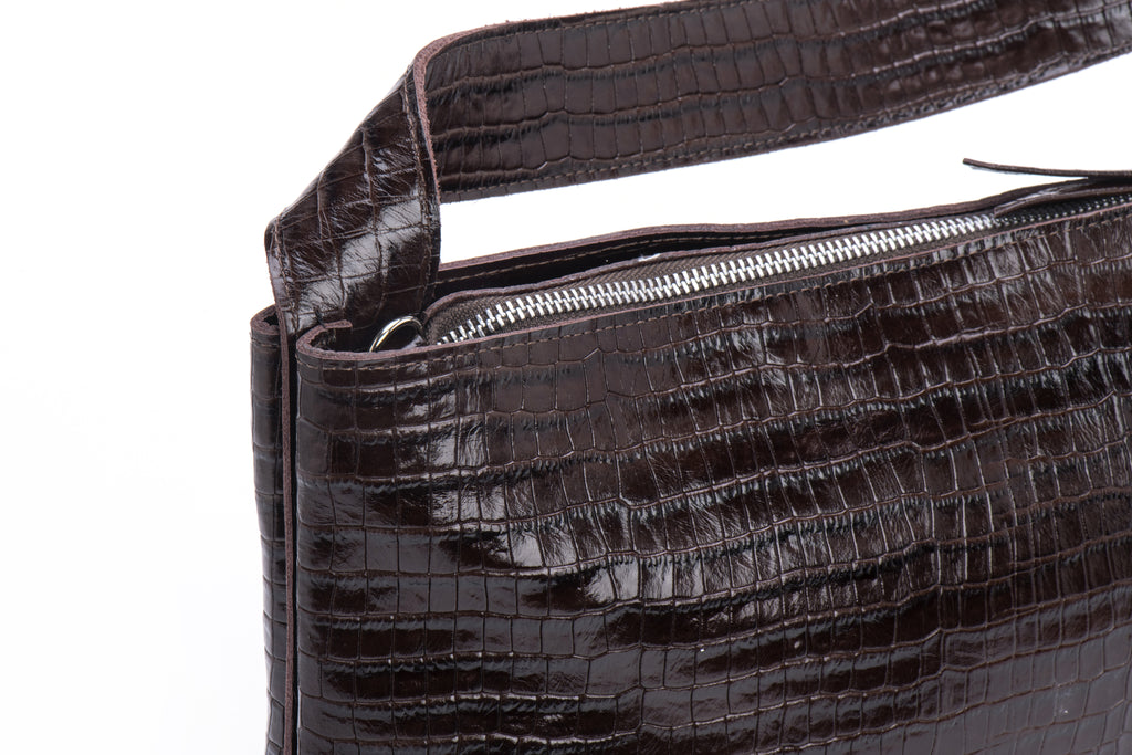 Venus bag brown textured leather