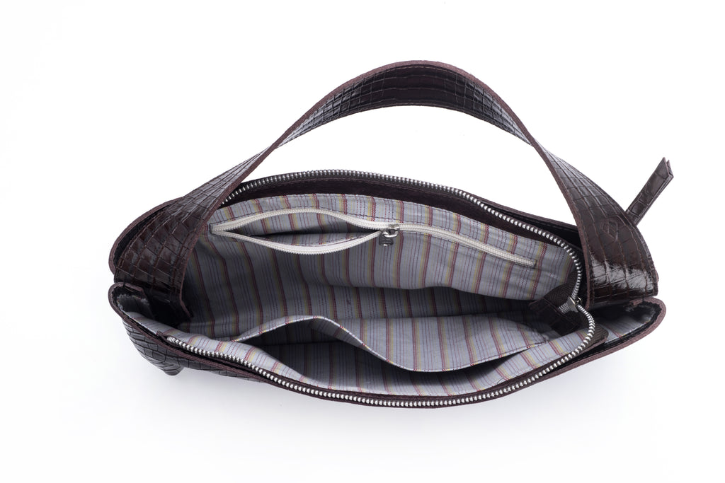 Venus bag brown textured leather