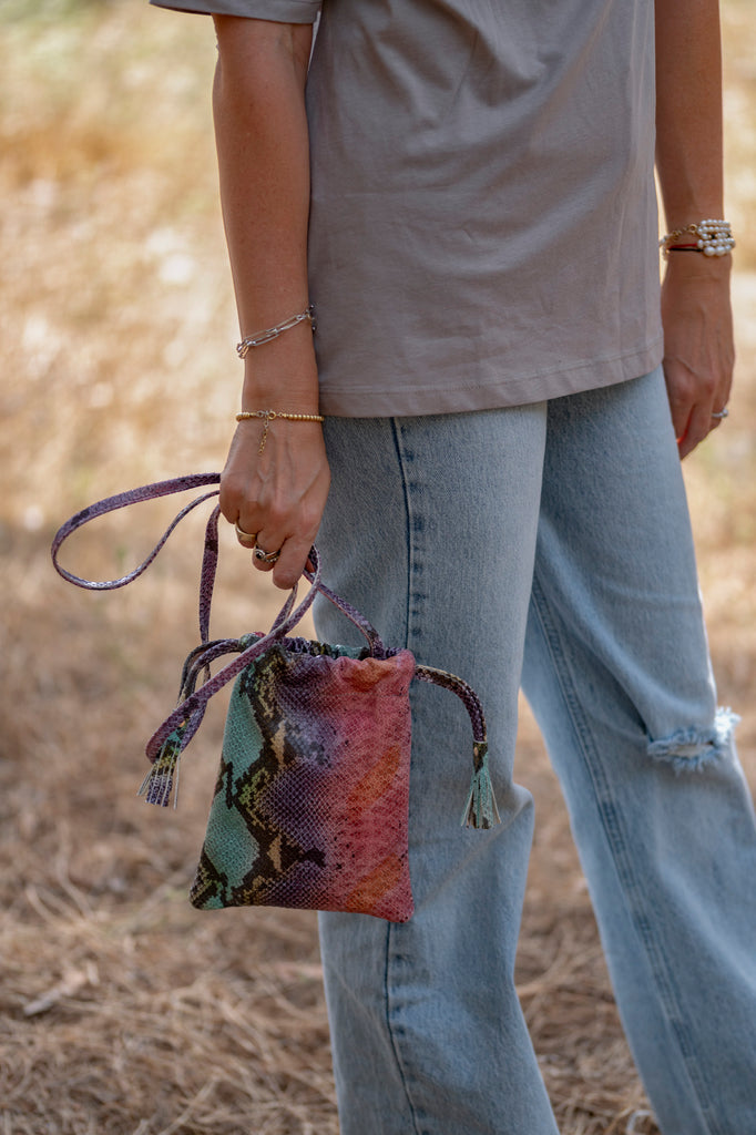 Phone bag snake leather