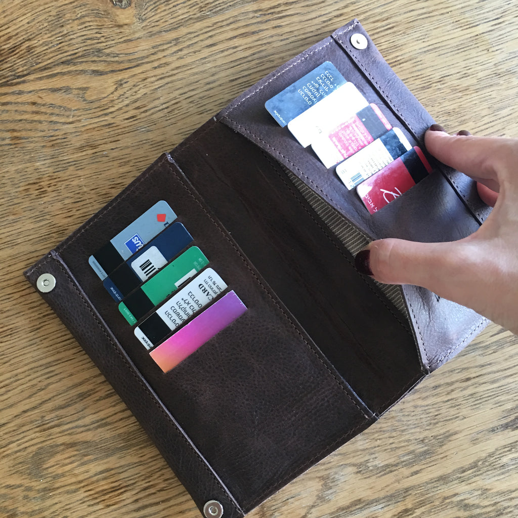 Classic wallet textured black leather