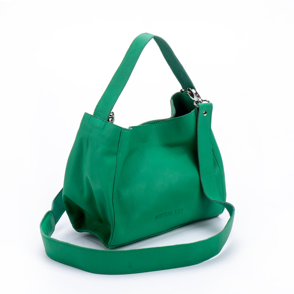 MIMI Small shoulder bag green Leather