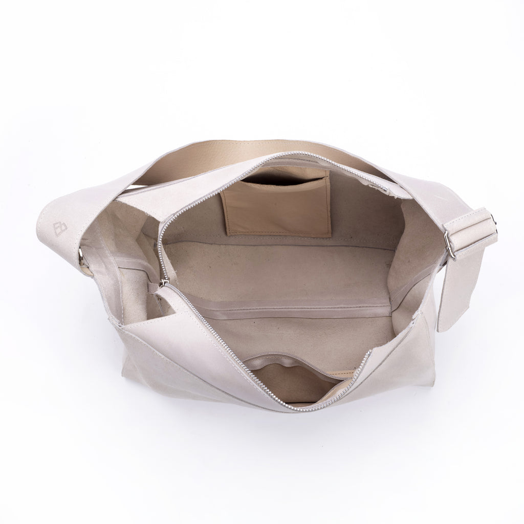 MIMI Large shoulder bag Cream Leather