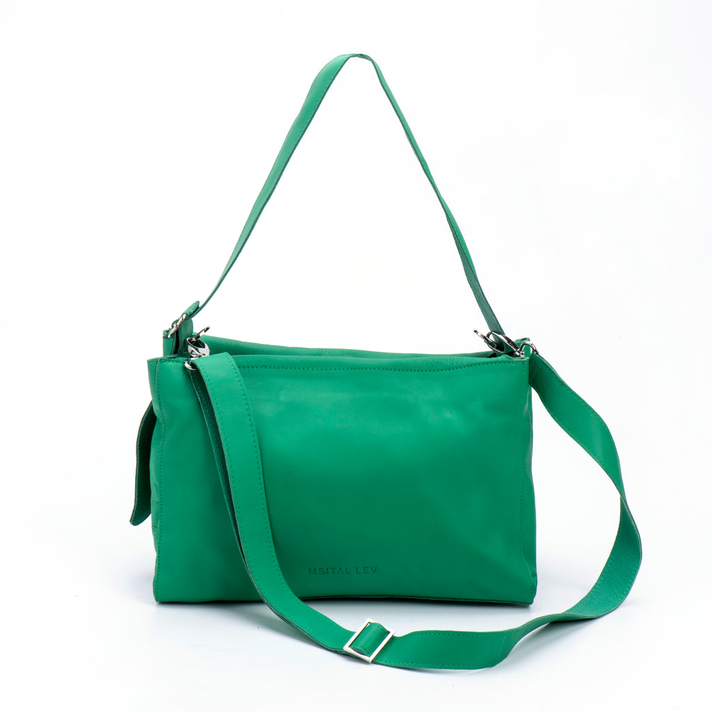 MIMI Large shoulder bag Green Leather