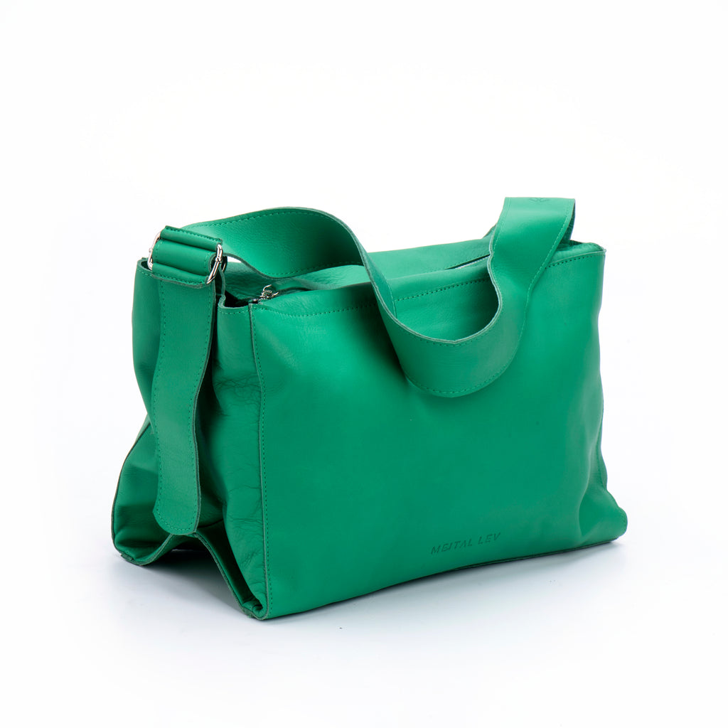 MIMI Large shoulder bag Green Leather