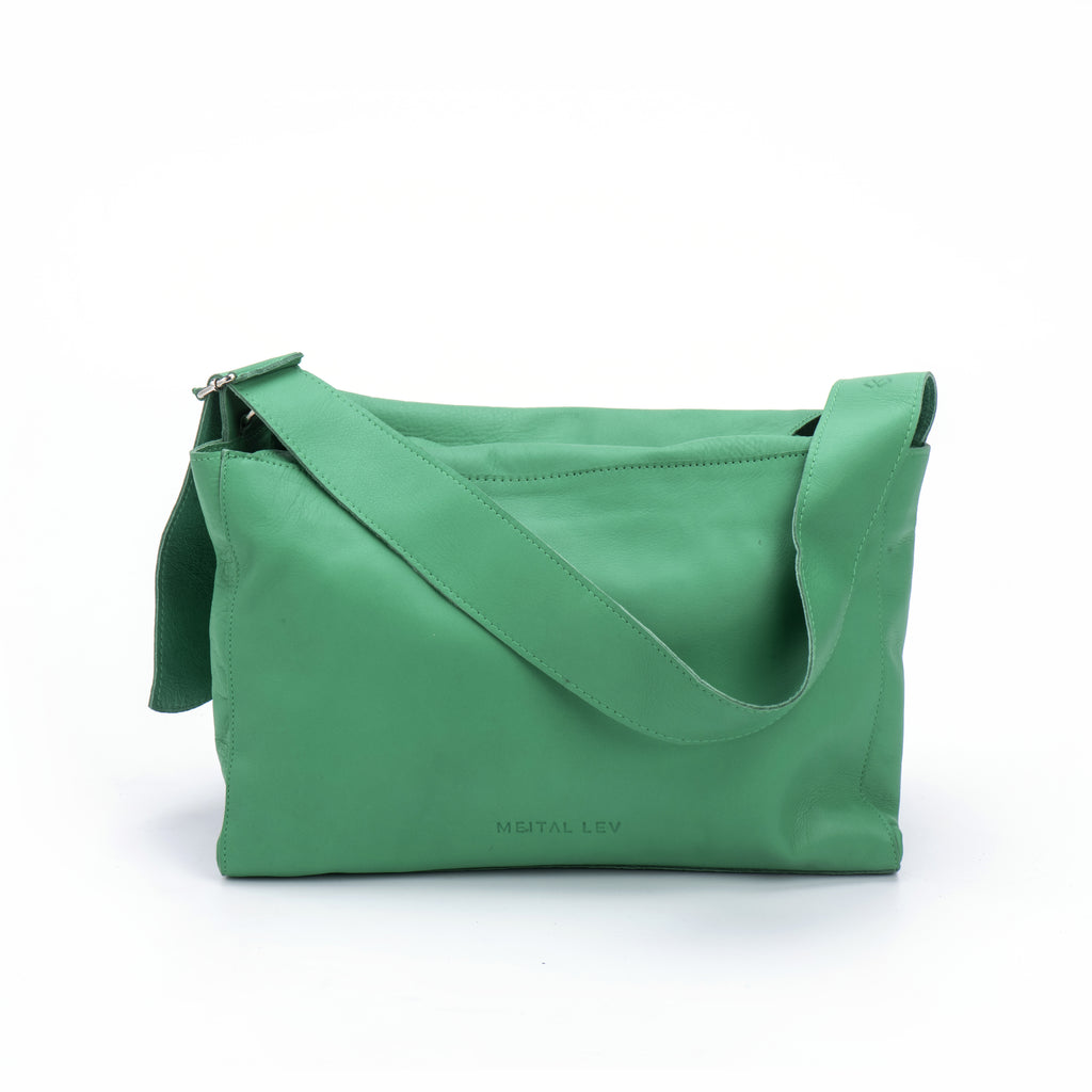 MIMI Large shoulder bag Green Leather