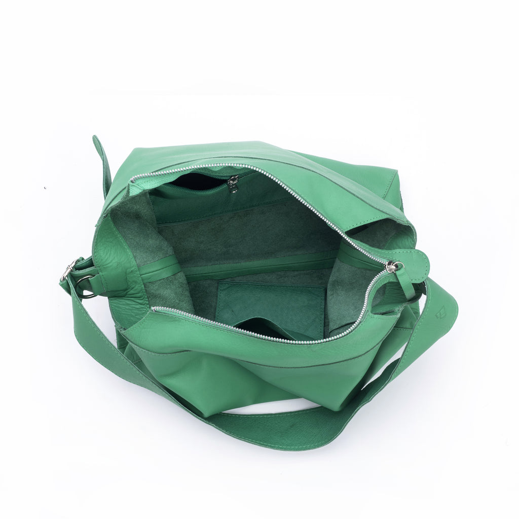 MIMI Large shoulder bag Green Leather