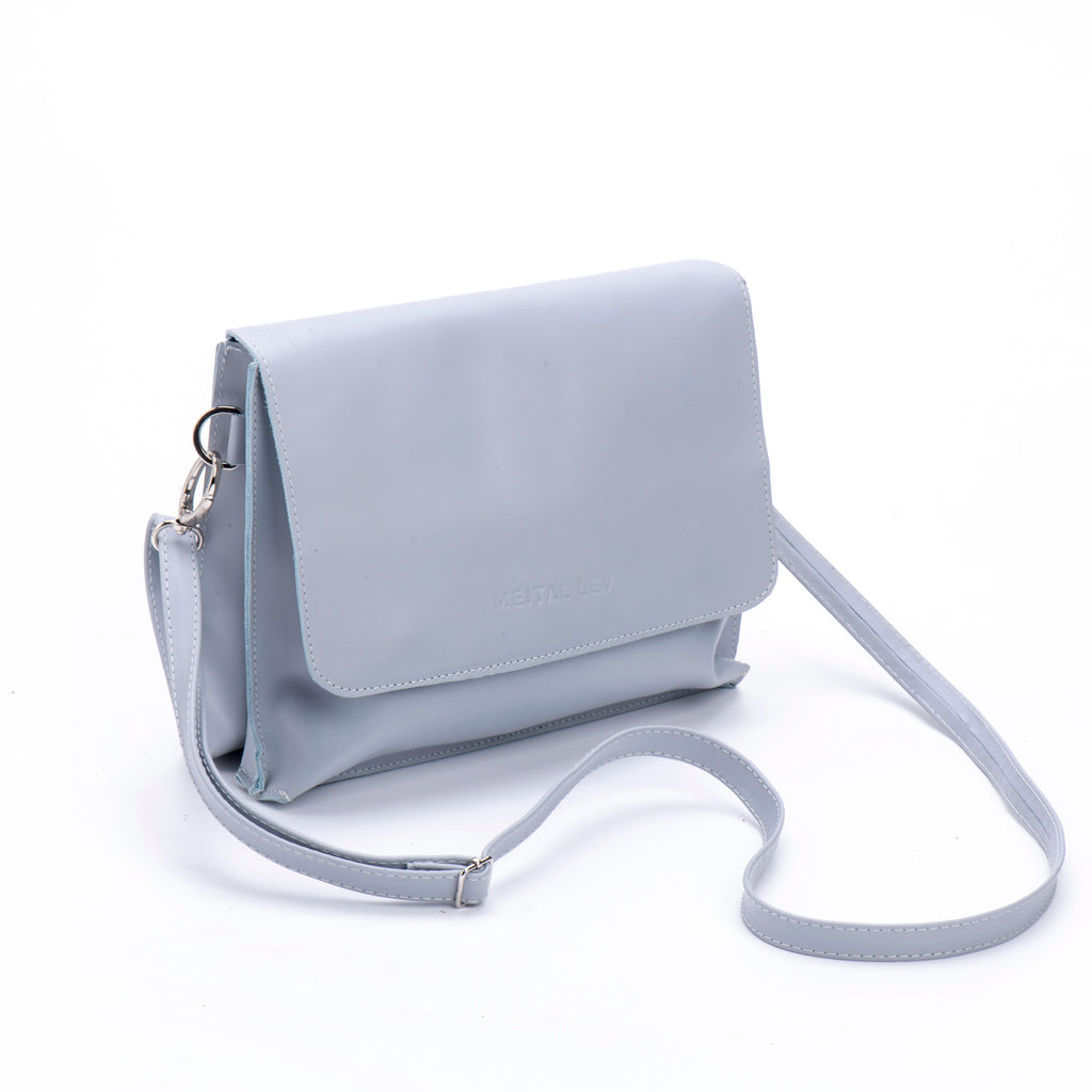 New double clutch Light Blue Leather