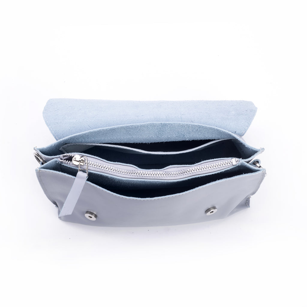 New double clutch Light Blue Leather