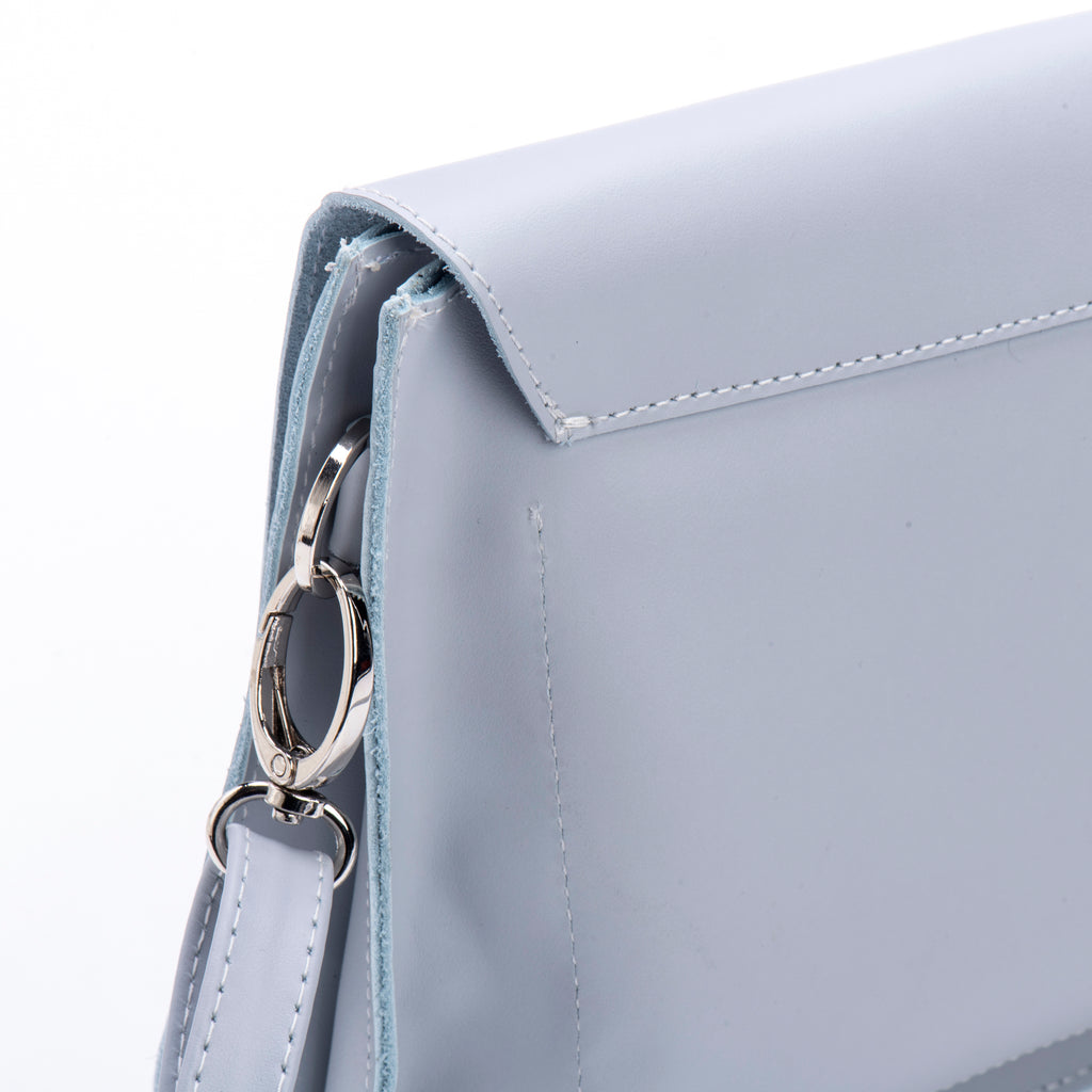 New double clutch Light Blue Leather