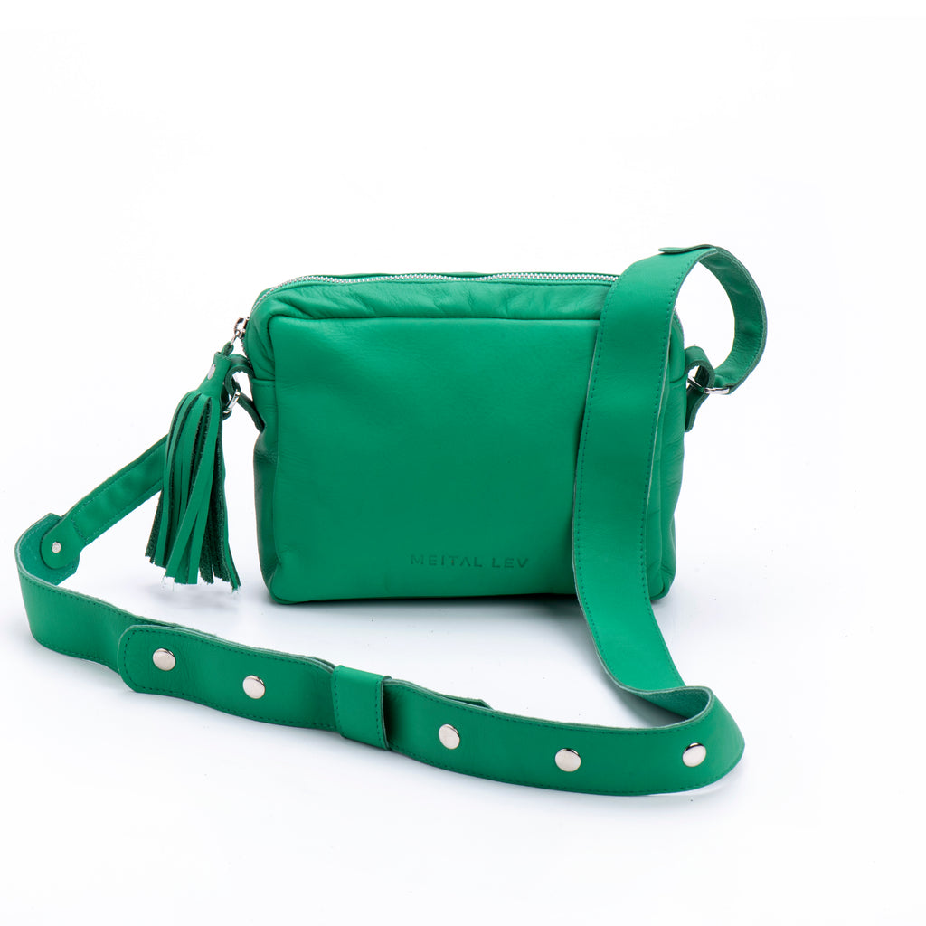 Small Box Clutch green leather