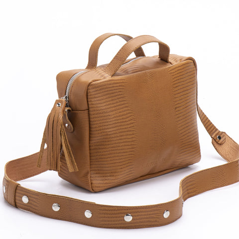 Venus bag brown textured leather