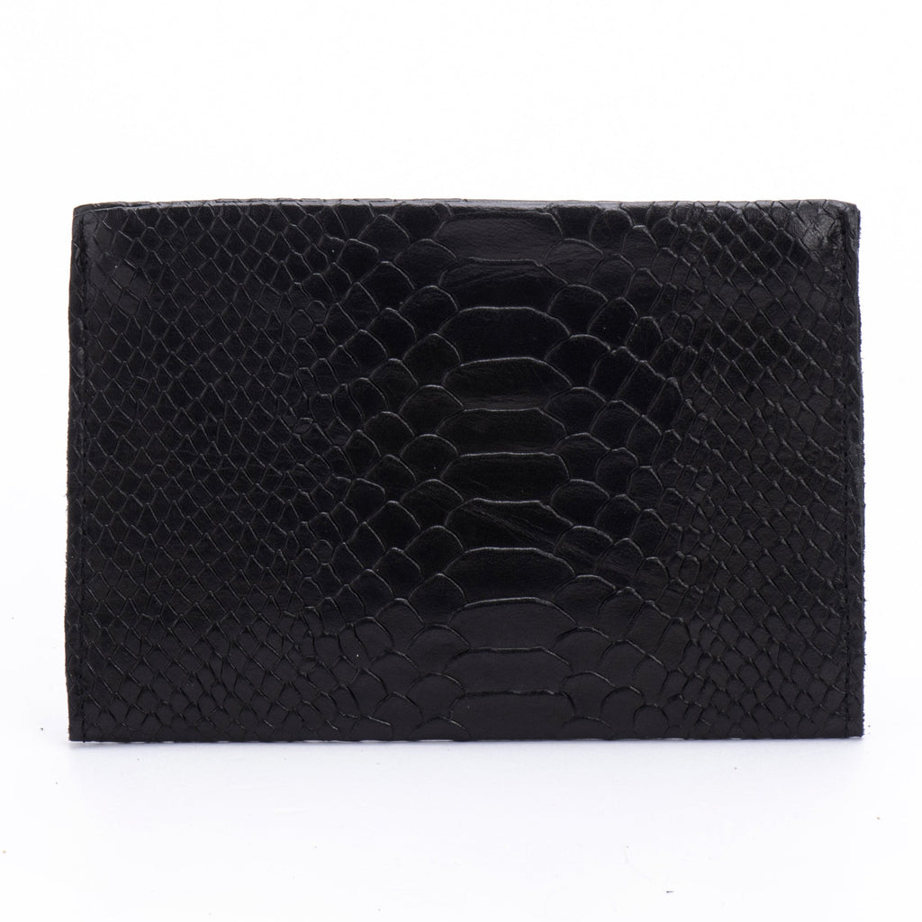 Classic wallet textured black leather
