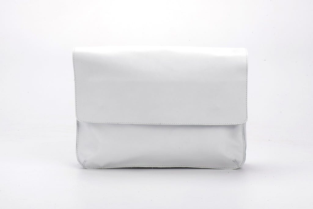 double clutch bag white leather