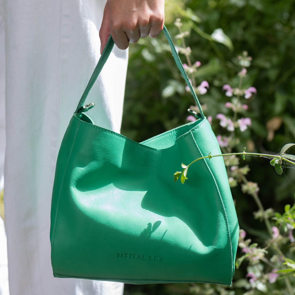 MIMI Small shoulder bag green Leather
