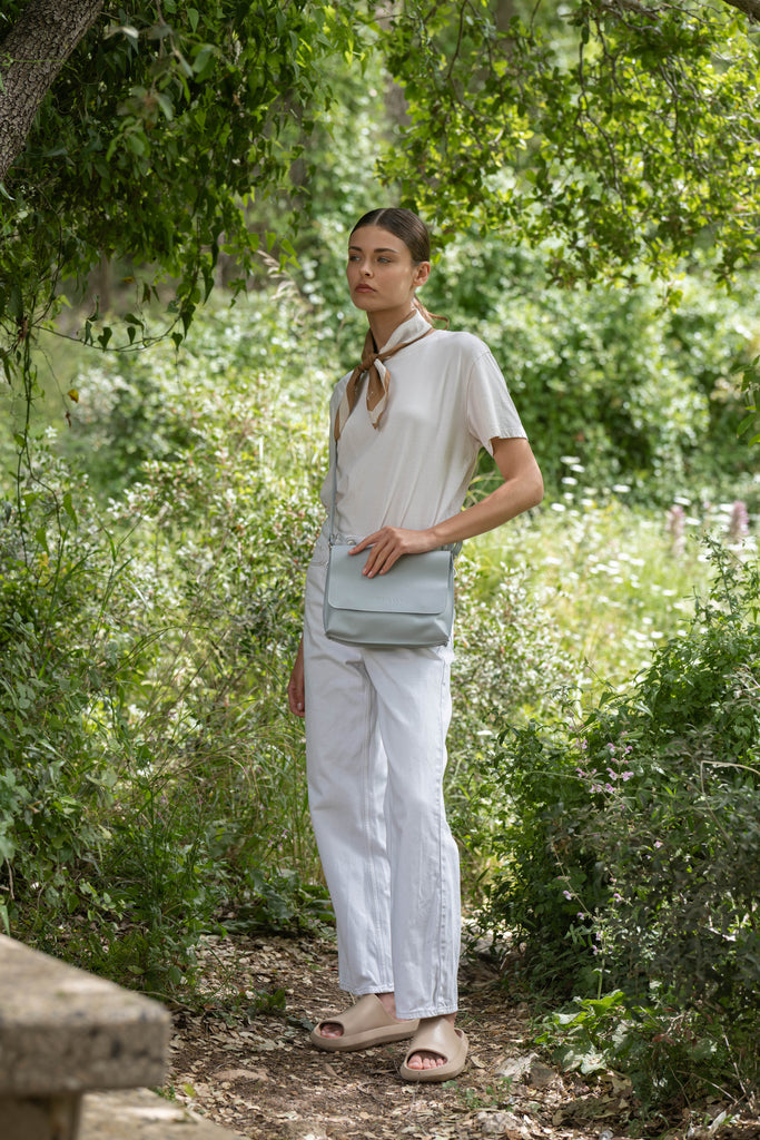 New double clutch Light Blue Leather