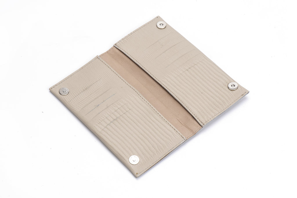 Classic wallet Cream Textured leather