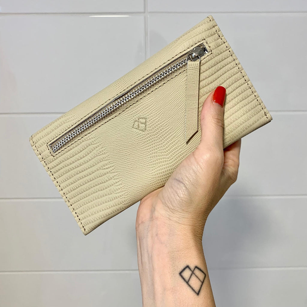 Classic wallet Cream Textured leather