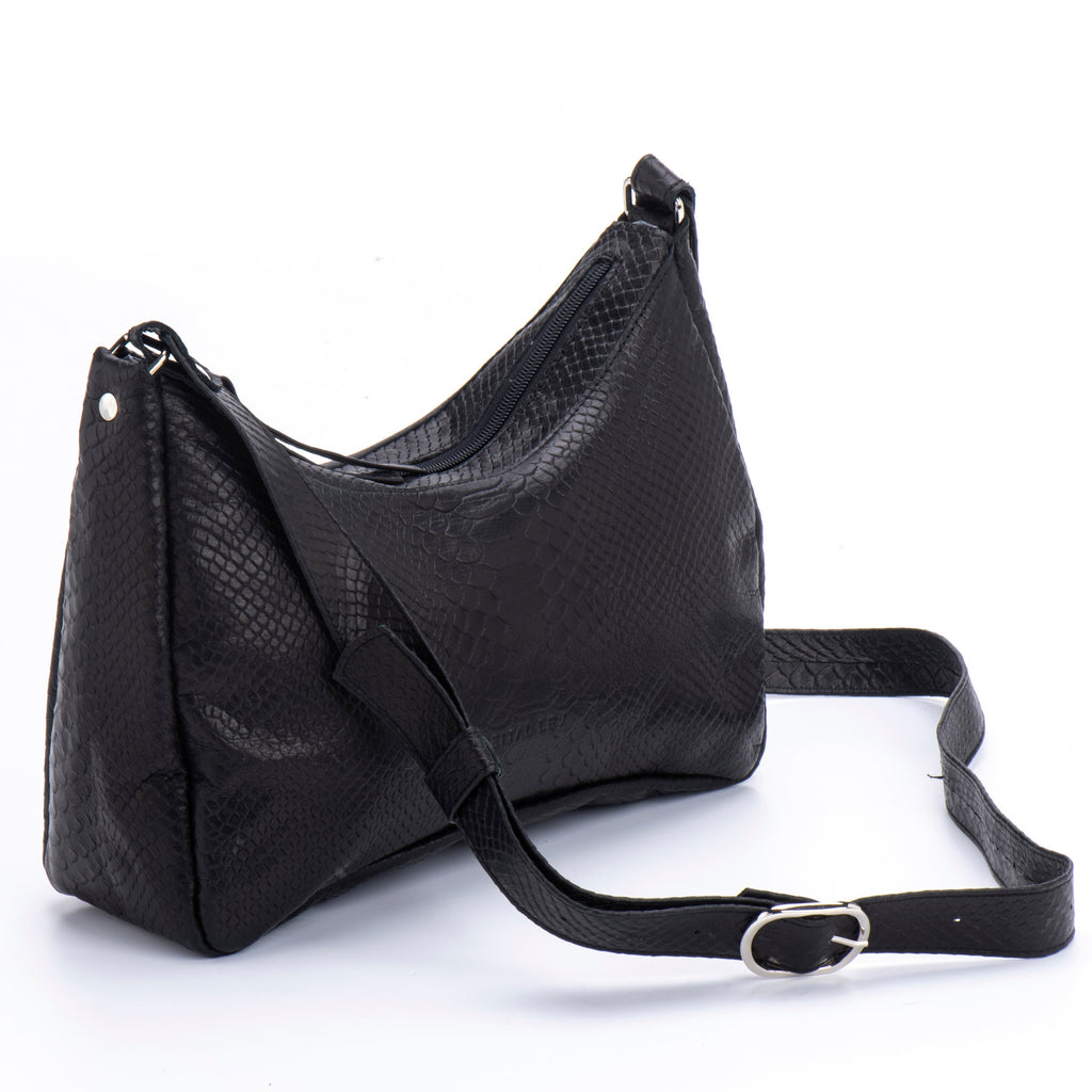 Luna Bag black croc leather
