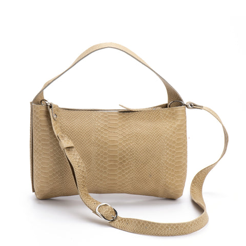 New double clutch bag sand leather