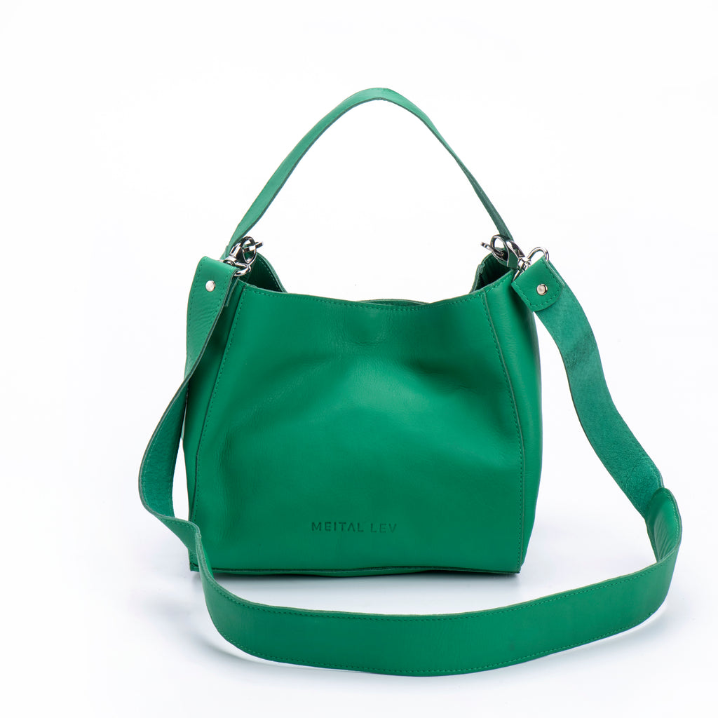 MIMI Small shoulder bag green Leather