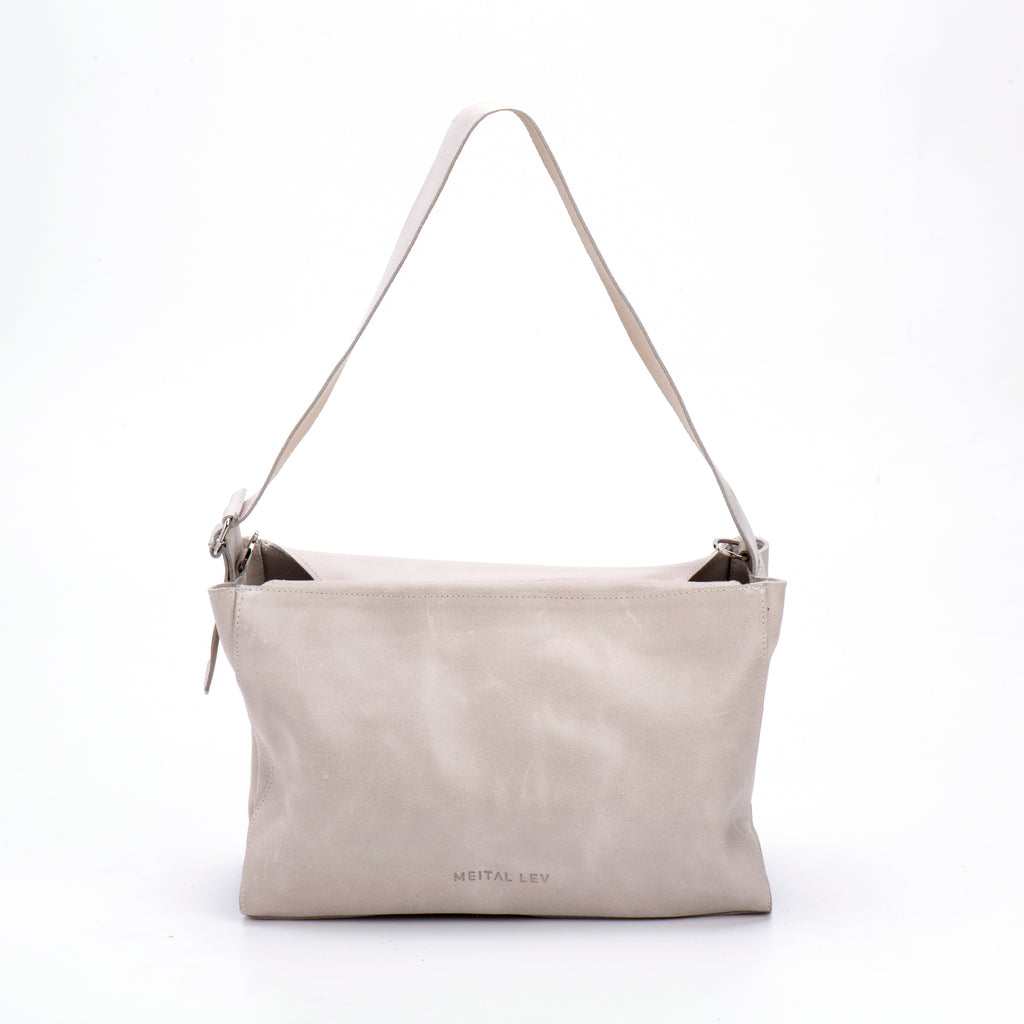 MIMI Large shoulder bag Cream Leather