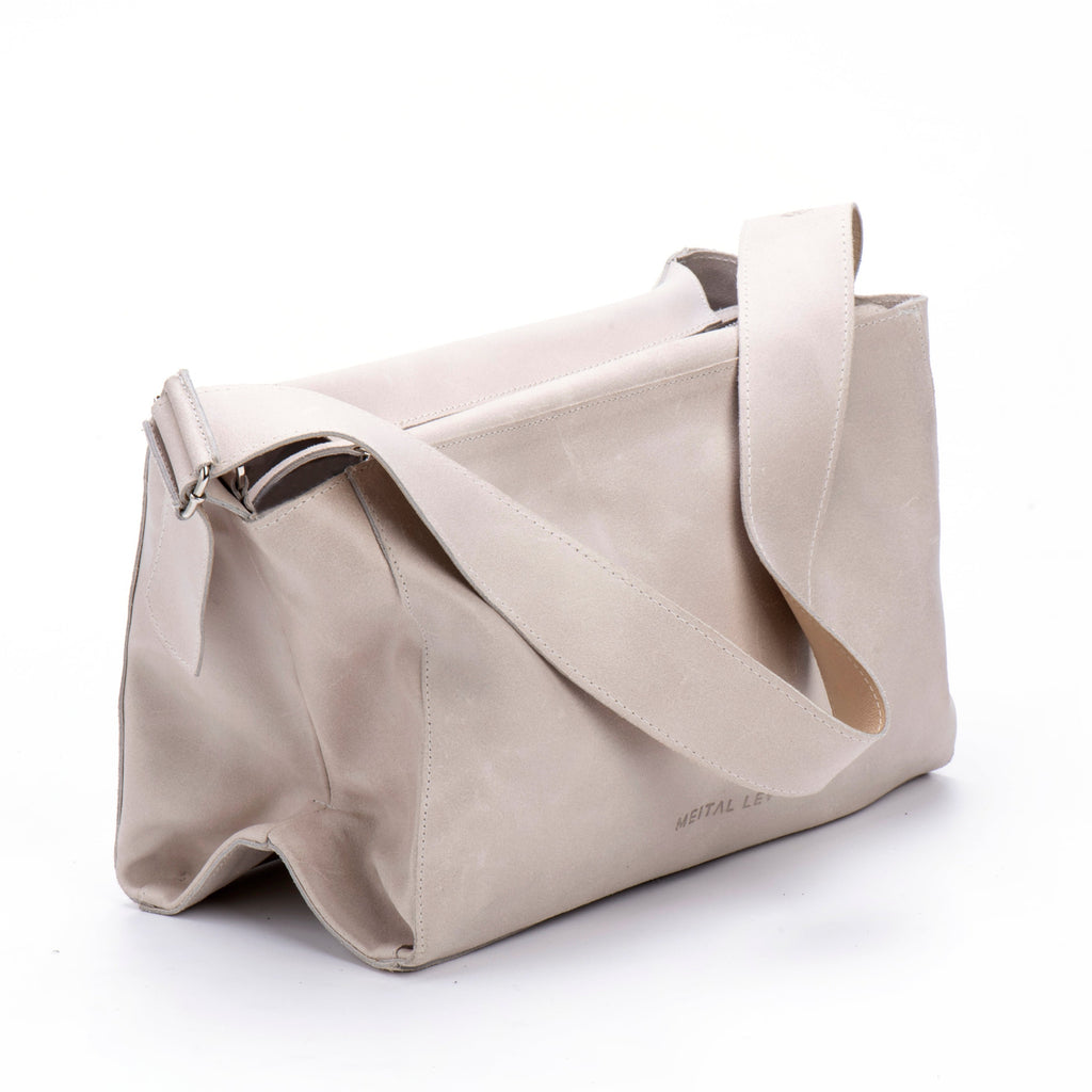 MIMI Large shoulder bag Cream Leather