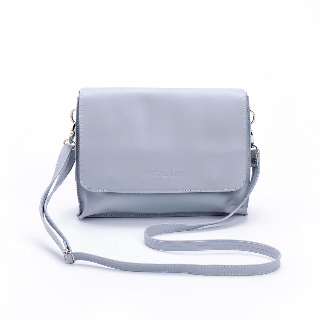New double clutch Light Blue Leather