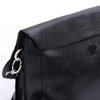 New double clutch bag black leather