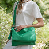 MIMI Large shoulder bag Green Leather