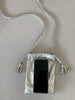 Phone bag silver leather
